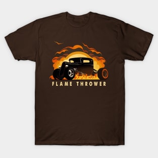 retro hot rod flame thrower T-Shirt